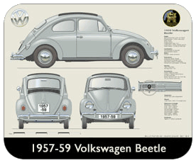 VW Beetle 1957-59 Place Mat, Small
